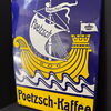 Poetzsch Kaffe (Emailschild, schwere Fertigung, abgekantet, dick schabloniert, Leipzig um 1910)