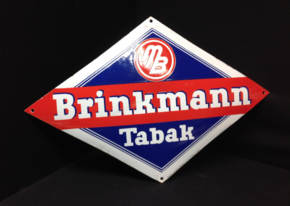 Brinkmann Tabak Emailschild (rautenförmig)