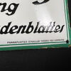 Emailschild Hamburger Fremdenblatt 40 x 14  cm Zuckerguss um 1910/15