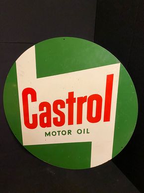 Castrol Motor Oil Blechschild schwer und groß um 1955