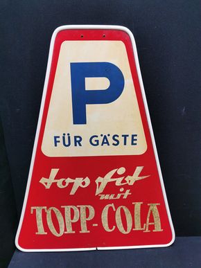 Topp Cola Werbeschild - Parkplatz für Gäste (um 1965) 