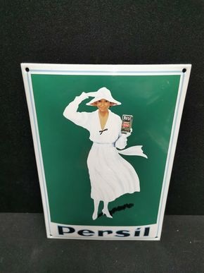 Persil Weiße Dame  (Emailleschild 80er Jahre / Reproduktion / Kleinformat)