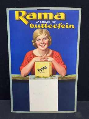 Rama Margarine butterfein / 20er Jahre Pappkalenderrückwand