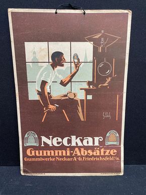 Gummiwerke Neckar AG Friedrichsfeld - Neckar Gummi-Absätze / Werbepappe um 1925