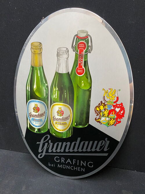 Grandauer Bier - Gräfing bei München (Blechschild um 1960)