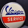 Vespa Service Emailleschild *fluoreszierend* 34 cm - Rarität - D um 1955/60