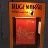 Rugenbräu Interlaken - beleuchteter Schaukasten mit Klemmbrett von Boos & Hahn (1968) 