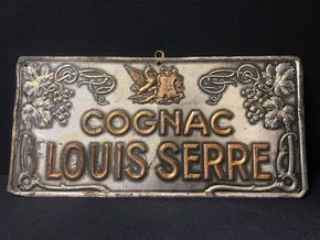 Cognac Louis Serre - Altes Jugendstil Blechschild Frankreich um 1910