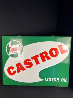 Castrol Motor Oil Emailleschild  97 x 73 cm - um 1950 Öl Emailschild