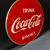 Coca Cola Glaswerbeschild (Um 1955) mit 25 cm Durchmesser
