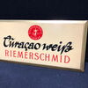 Riemerschmid Liköre - Curacao weiß - Blechschild mit Semi-Glas-Überzug (A58)
