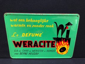 Weracite (Briketts) Blechwerbeschild (Um 1965)