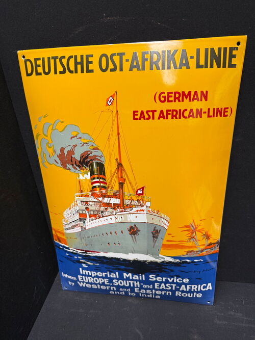 Deutsche Ost-Afrika-Linie Emailschild (REPRODUKTION)