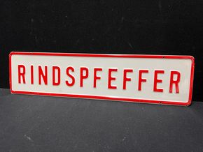 Schlachterei-Blechschild „Rindspfeffer“