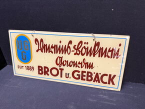 Vereinsbäckerei Gaarden - Brot und Gebäck seit 1889 (Glaswerbeschild um 1930) Kiel