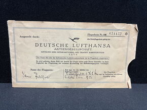 Deutsche Lufthansa - Original Flugticket der 30er Jahre