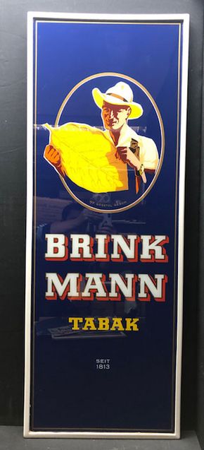 Brinkmann Tabak Bremen (Glaswerbeschild um 1950)