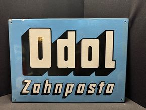 Odol Zahnpasta Emailschild 64 x 46 cm - AT um 1930 