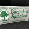 Brauerei zum grünen Baum Aalen (Gewölbtes  Emailleschild um 1925)