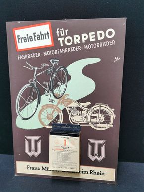 Torpedeo Fahrräder - Motorfahrräder - Motorräder (Werbepappe mit Kalender)