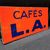 Cafés L.A. - Zweiseitig emaillierter Ausleger (Um 1950)