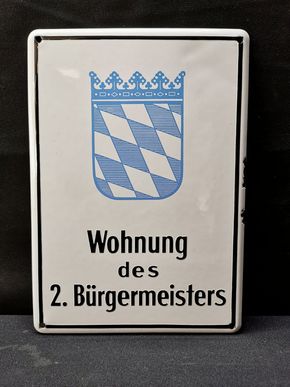 Wohnug des 2. Bürgermeisters - Emailleschild um 1955