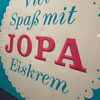 Viel Spass mit Jopa Eiskrem - 34 x 34 cm - Blechschild um 1955/60 Eis