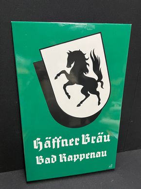 Häffner Bräu - Bad Rappenau (Abgekantetes Enailleschid um 1955)