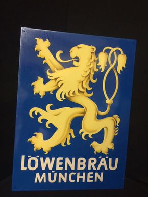 Löwenbräu München Blechschild um 1960 