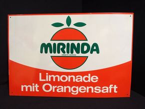 Mirinda Blechschild - Limonade mit Orangensaft 