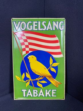 Vogelsang Tabake Bremen Blechschild um 1920 29,5 x 19 cm