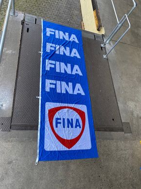 Original Fina Tankstelle Banner / Fahne 300x 100 cm OVP - D um 1960/70 Lagerfund