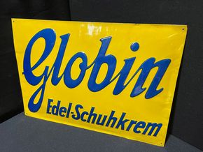Globin Edel-Schuhkrem (Geprägtes Blechschild um 1910)