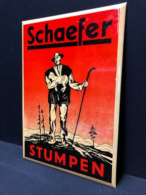 Schaefer Stumpen - Blechschild (50er Jahre) A49