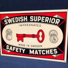 Swedish Superior Streichhölzer (Schweden) Blechschild aus dem Archiv der Plakatindustrie (A71)