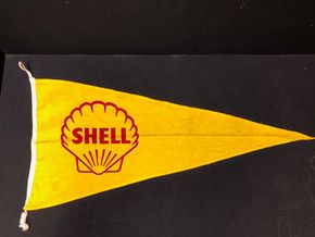 Shell Stoffwimpel mit belgischen Steuerstempel (Um 1955)