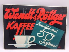 Wendt & Röttger Kaffee Blechschild um 1925