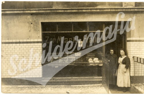 Postkarte mit Foto der alten Markt-Halle von Emma Nuppenau