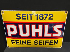 Puhls feine Seifen seit 1872 (50er Jahre Emailleschild)