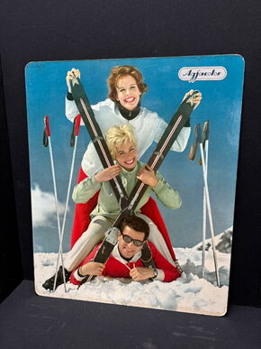 Agfacolor Werbeschild zum Thema Skiurlaub (60er Jahre)