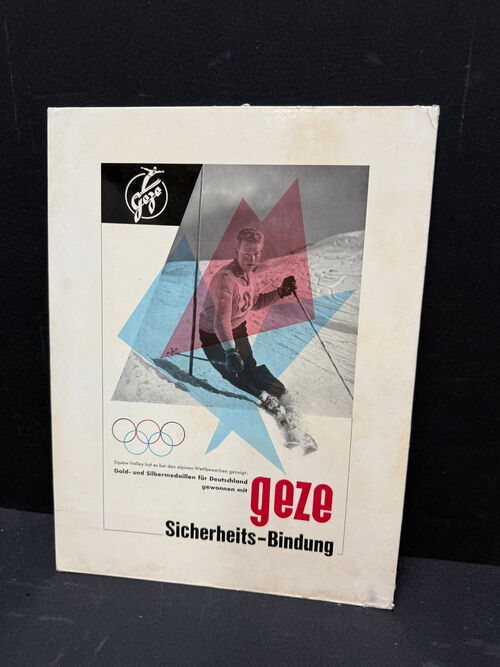 Geze Sicherheits-Bindungen (Werbeschild um 1960)