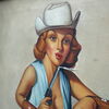 PIN-Up Originalzeichnung auf Leinwand (Gerahmt)