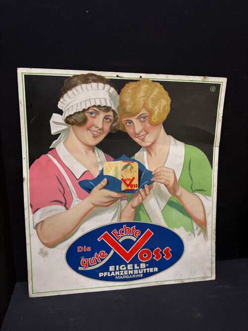 Voss Magarine - Die echte gute Eigelb-Pflanzenbutter (Werbepappe um 1925)
