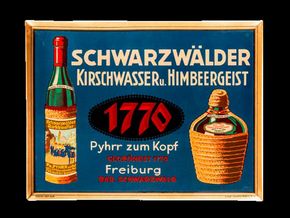 Schwarzwälder Kirschwasser und Himbeergeist um 1930