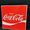 Cola - Fanta - Sprite / 3er Set stark abgekanteter Blechschilder im Format 40 x 40 cm. (Um 1970)