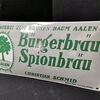 Brauerei zum grünen Baum Aalen (Gewölbtes  Emailleschild um 1925)