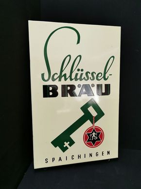 Schlüsselbräu Spaichingen - Abgekantetes Schild um 1950