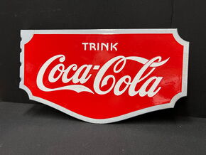 Coca Cola Fahnenschild aus der Zeit vor 1945 (beidseitig emailliert)