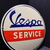 Vespa Service Emailleschild *fluoreszierend* 34 cm - Rarität - D um 1955/60