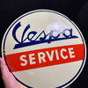 Vespa Service Emailleschild *fluoreszierend* 34 cm - Rarität - D um 1955/60